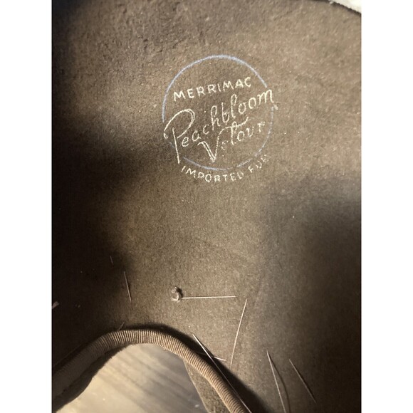 Lilyan Models Merrimac Peachbloom Brown Velour Fascinator Hat Beaded Sequins VTG - Picture 8 of 11